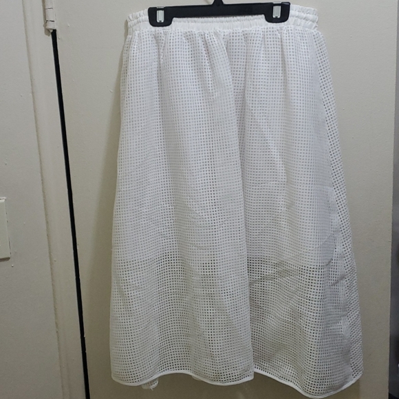 CLOVER CANYON - WHITE MESH LONG SKIRT - Picture 5 of 7